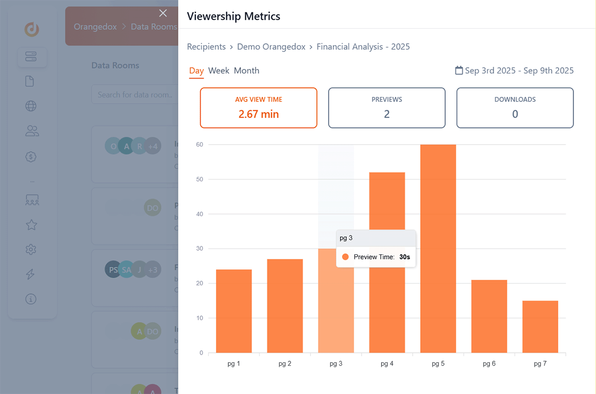 Orangedox App - Page by Page tracking
